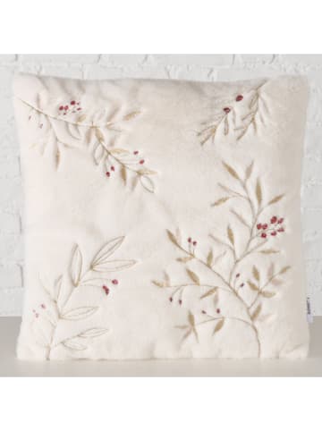 Kussen "Branchia" crème/rood - (L)45 x (B)45 cm