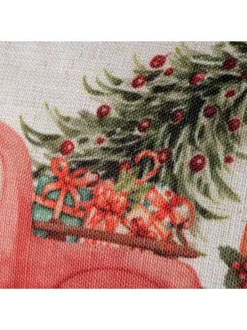 Kissen "Noelira" in Weiß/ Rot - (L)50 x (B)30 cm