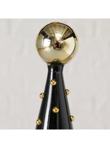 Dekoaufsteller "Nerano" in Schwarz/ Gold - (H)34 x Ø 10 cm 