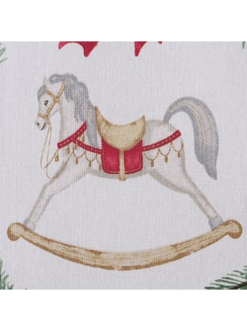 Kissen "Valuna" in Weiß/ Grün/ Rot - (L)45 x (B)45 cm