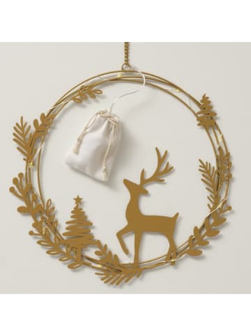 LED-Dekoanhänger "Cervo" in Gold - Ø 30 cm 