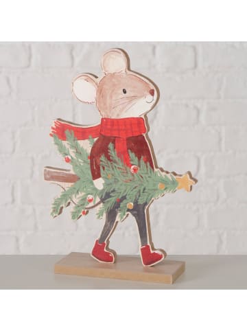 Figurka dekoracyjna "Millie" w kolorze beżowo-czerwono-zielonym - wys. 22 cm