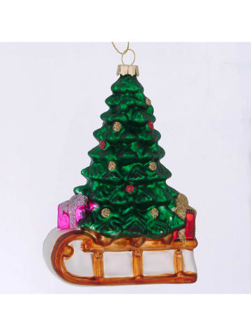Weihnachtsanhänger "Merrily" in Grün - (H)14,5 cm