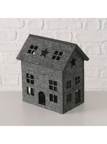 Dekoracja LED "Stuga" w kolorze szarym - 19 x 21 x 13,5 cm