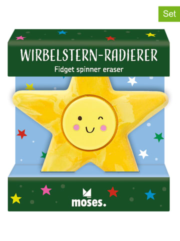 moses. 2er-Set: Radierer "Wirbelstern" - ab 3 Jahren (Überraschungsprodukt)