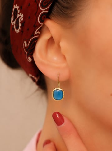 Pierres de Jade Vergulde oorhangers met edelstenen