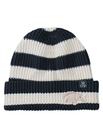 Mütze in Dunkelblau/ Creme