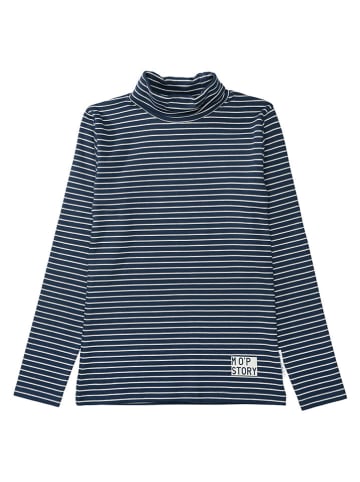 Longsleeve in Dunkelblau/ Weiß