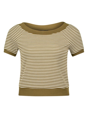 Shirt kaki/crème