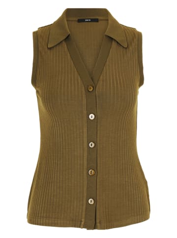 Top dzianinowy w kolorze khaki