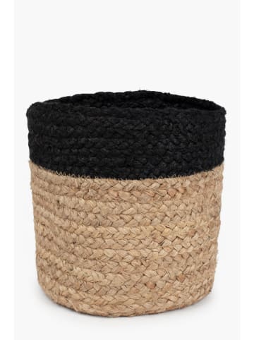 Aufbewahrungskorb ''Ural'' in Beige/ Schwarz - (H)20 x  Ø 20 cm