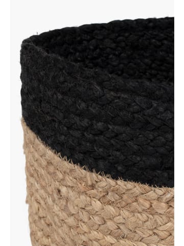 Aufbewahrungskorb ''Ural'' in Beige/ Schwarz - (H)20 x  Ø 20 cm