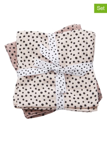 2-delige set: gaasdoeken "Happy dots" lichtroze - (L)70 x (B)70 cm