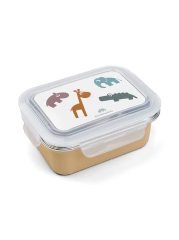 Edelstahl-Lunchbox "Deer friends" in Hellbraun
