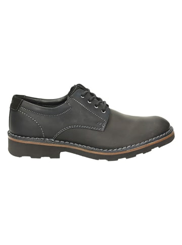 Leder-Schnürschuhe in Schwarz