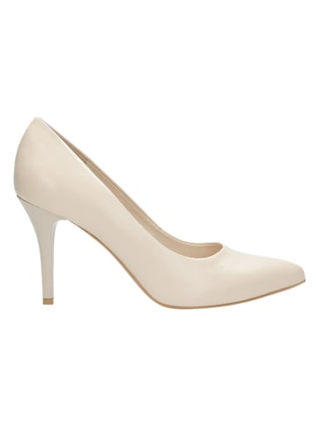 Leder-Pumps in Beige