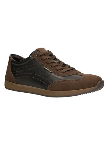 Skórzane sneakersy w kolorze brązowym