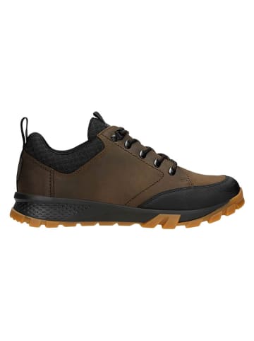 Skórzane sneakersy w kolorze brązowo-czarnym