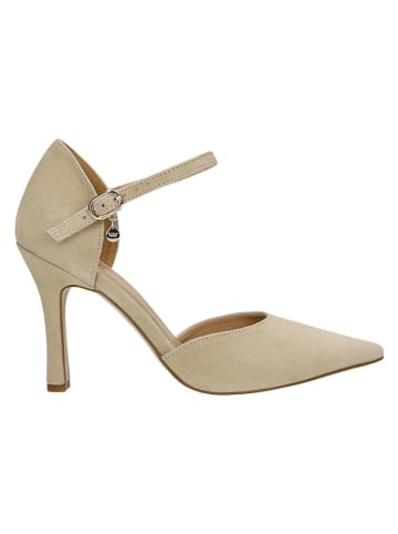 Leder-Pumps in Beige