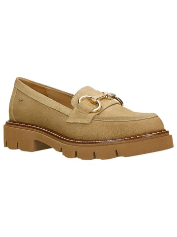 Leder-Mokassins in Beige