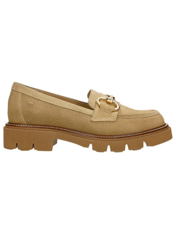 Leder-Mokassins in Beige