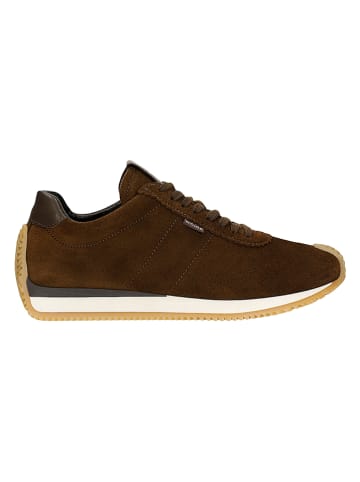 Skórzane sneakersy w kolorze brązowym