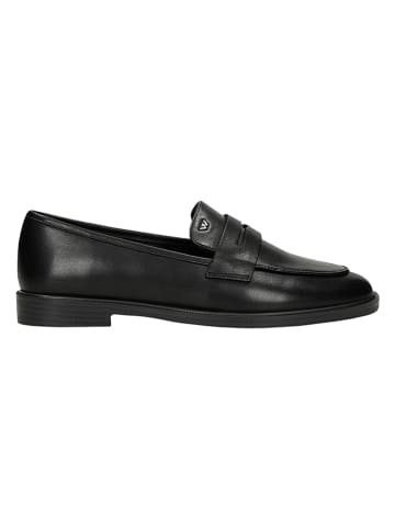 Leder-Slipper in Schwarz