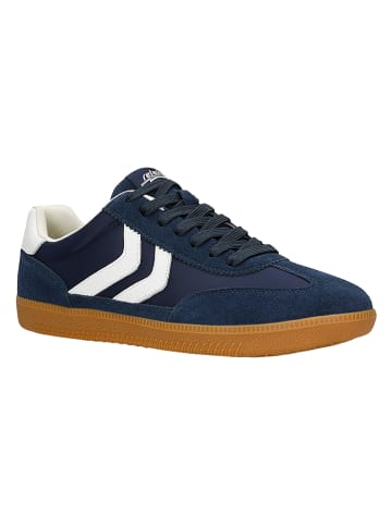 Skórzane sneakersy w kolorze granatowym