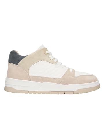 Skórzane sneakersy w kolorze biało-beżowym
