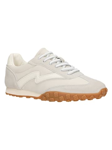 Skórzane sneakersy w kolorze beżowym
