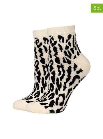 2er-Set: Socken in Creme/ Schwarz