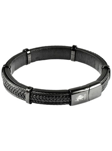 Leren armband zwart