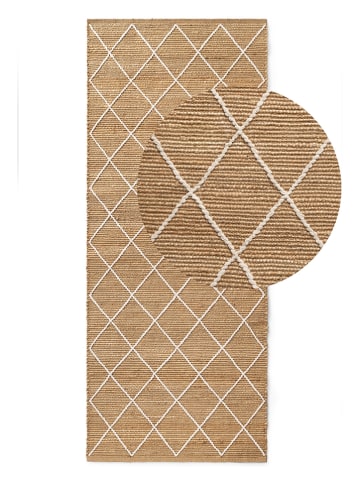 Jute-Teppich "Kunu" in Beige/ Weiß