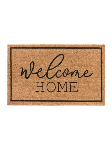 Wycieraczka "Welcome Home" w kolorze jasnobrązowym z włókna kokosowego