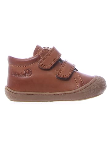 Skórzane sneakersy w kolorze jasnobrązowym