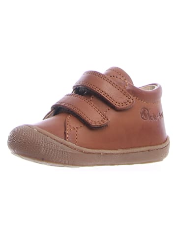 Skórzane sneakersy w kolorze jasnobrązowym