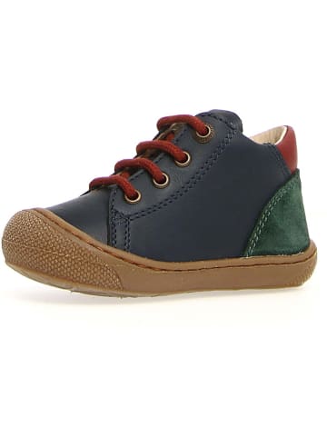 Leren sneakers "Romy" donkergroen/donkerblauw/rood
