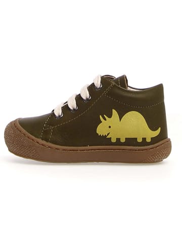 Skórzane buty "Cocoon dyno" w kolorze khaki do nauki chodzenia
