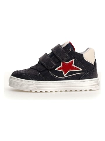 Skórzane sneakersy "Hess" w kolorze czerwono-granatowym