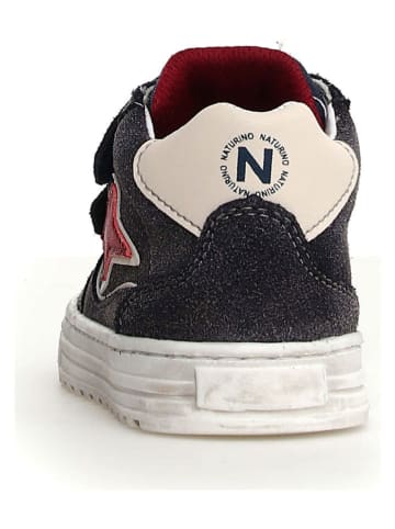 Leren sneakers "Hess" donkerblauw/rood