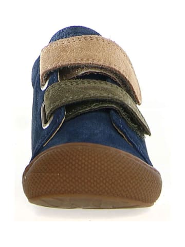 Leren sneakers "Corkel" donkerblauw/beige