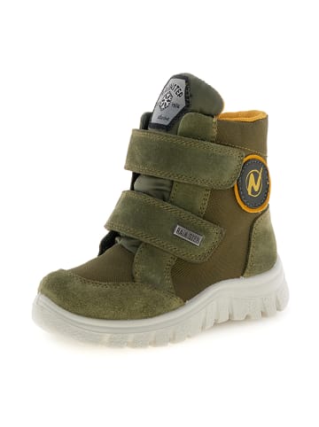 Skórzane botki "Gemi" w kolorze khaki