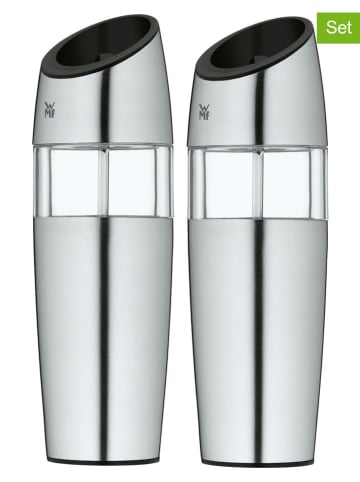 2er-Set: Elektrische Salz- & Pfeffermühlen in Silber - (H)20 cm