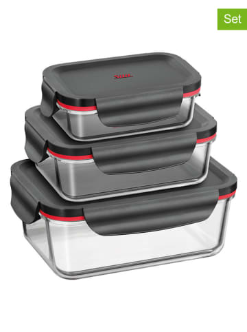 3er-Set: Frischhaltedosen "Storio" in Transparent/ Schwarz