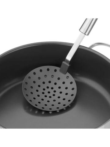 Łyżka cedzakowa "Classic Line" w kolorze srebrno-antracytowym - dł. 33 cm