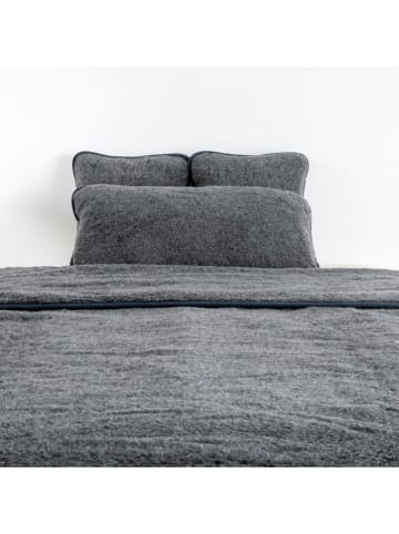 Merinowoll-Tagesdecke in Grau - (L)200 x (B)135 cm