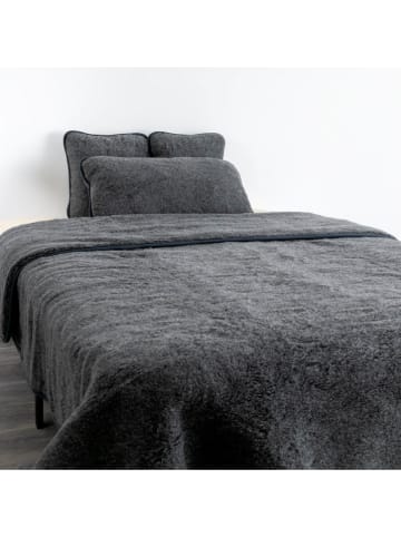 Merinowoll-Tagesdecke in Grau - (L)220 x (B)200 cm
