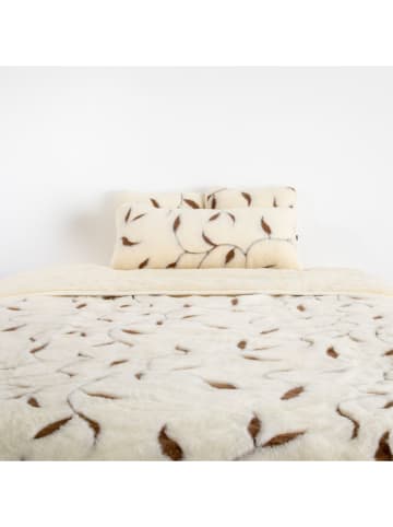 Merinowoll-Tagesdecke in Creme - (L)220 x (B)200 cm