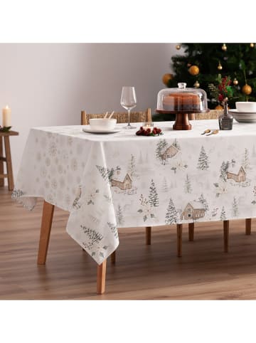Obrus "Christmas Ralphie" w kolorze biało-zielono-jasnobrązowym