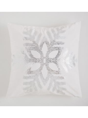 Poszewka "Christmas Neige" w kolorze srebrno-białym na poduszkę